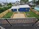 Aerial view of backyard with new deck and freshly painted garage at 24 N Randolph St, Indianapolis, IN 46201