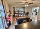 Spacious living room featuring a fireplace, contemporary decor, and ample natural light at 2741 Fairlawn Dr, Columbus, IN 47203