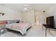Large main bedroom with vaulted ceilings, fan, and ample natural light at 2916 Sunmeadow Way, Indianapolis, IN 46228