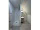 An attic bathroom featuring a shower and vanity, providing a functional and stylish space at 317 W Pierson St, Greenfield, IN 46140