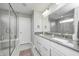 Modern bathroom with dual sinks, a glass-enclosed shower, and stylish fixtures for a spa-like experience at 3667 Gilmore Pl, Bargersville, IN 46106