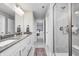 Elegant bathroom featuring dual sinks, modern fixtures, and a walk-in shower for a luxurious feel at 3667 Gilmore Pl, Bargersville, IN 46106