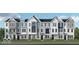Modern townhome features varying colors and textures, gray brick accents, and a black roof at 406 Elite St # 2-604, Westfield, IN 46074