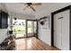 Charming entryway with white brick walls, wood flooring, and convenient storage at 4817 N 150 W, Anderson, IN 46011