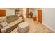Spacious living room with vintage carpet and abundant storage, perfect for collectibles at 5939 Olivia Dr, Alexandria, IN 46001