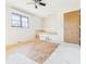 Bedroom featuring a window, ceiling fan, and space for customization at 619 Belzer Dr, Anderson, IN 46011