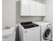 Functional laundry room featuring modern washer and dryer units with a utility sink at 644 Ridge Gate Dr, Brownsburg, IN 46112
