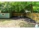 A quaint fenced backyard featuring a firepit and outdoor seating, perfect for gatherings at 6550 Sunset Ln, Indianapolis, IN 46260