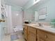 Well-maintained bathroom featuring a shower-tub combination and a vanity sink at 8599 Lansdowne Dr, Fishers, IN 46038