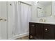 Nicely appointed bathroom features updated fixtures and vanity at 10502 E Lakeshore Dr, Carmel, IN 46033