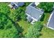Aerial view of home showcasing the backyard and screened in porch at 10965 Fairway Ridge Ln, Fishers, IN 46037