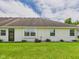 Backyard featuring vinyl siding, well-maintained lawn, and some minimal landscaping at 1108 Northfield Ln, Anderson, IN 46011