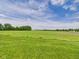 Scenic view of backyard featuring a lush green lawn with open green fields in the distance at 1108 Northfield Ln, Anderson, IN 46011