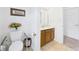 Bathroom with a toilet with safety features and a single sink and vanity at 1108 Northfield Ln, Anderson, IN 46011