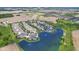 This aerial captures the community's layout, highlighting its ponds, green spaces, and the neatly arranged homes at 1146 Distinctive Way, Greenfield, IN 46140