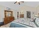 Comfortable bedroom with vaulted ceiling, wood furniture, and warm decor at 1146 Distinctive Way, Greenfield, IN 46140