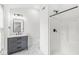 Beautiful bathroom with a modern vanity and shower at 1425 N Grant Ave, Indianapolis, IN 46201