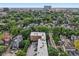 Aerial view of neighborhood with mature trees and a dense residential area at 1436 Central Ave, Indianapolis, IN 46202