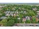 Overhead perspective displays a neighborhood's homes intertwined with a canopy of greenery at 1436 Central Ave, Indianapolis, IN 46202
