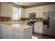 Modern kitchen featuring stainless steel appliances, white cabinetry, and beautiful countertops at , Plainfield, IN 46168