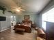 Relaxing main bedroom with ensuite bathroom, ceiling fan, and bright natural light at 2916 Wind Chime Cir, Greenwood, IN 46143