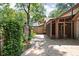Backyard patio with privacy fence and lush landscaping around the perimeter at 2947 Talping Row, Indianapolis, IN 46268