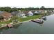 Gorgeous backyard view of waterfront homes featuring lush lawns and private boat docks at 3404 Maritime Dr, Indianapolis, IN 46214