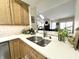 Updated kitchen with stainless steel sink, white countertops, and wood cabinets at 3404 Maritime Dr, Indianapolis, IN 46214