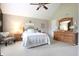Spacious main bedroom featuring soft carpet, vaulted ceilings, and natural lighting at 3645 Richland Dr, Columbus, IN 47203