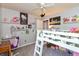 bedroom featuring bunk beds, and shelves for stuffed animals and decor at 3713 Coventry Way, Carmel, IN 46033