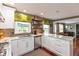 Bright kitchen featuring white cabinets, granite countertops, stainless steel appliances, and mosaic tile backsplash at 3713 Coventry Way, Carmel, IN 46033