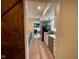 A peek into a stylish kitchen with butcher block counters and modern appliances at 4625 Woodcrest Dr, Columbus, IN 47203