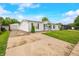 Charming single-story home with a well-manicured lawn and long driveway at 4640 Autumn Ridge Dr, Columbus, IN 47203