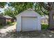 View of the one-car detached garage at 6005 Winthrop Ave, Indianapolis, IN 46220