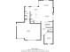 First floor plan featuring a large kitchen, living room, dining area, bedroom, and garage at 6830 Park Grove Blvd, Whitestown, IN 46075