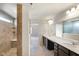 Elegant bathroom features double sinks, spacious countertop, and a separate shower at 6830 Park Grove Blvd, Whitestown, IN 46075
