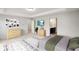 Serene bedroom with soft carpet, tv, ensuite bathroom, dresser, stylish decor, and comfortable furnishings at 6830 Park Grove Blvd, Whitestown, IN 46075