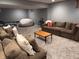 Finished basement area with a games area and lounging space at 6862 Riverside Way, Fishers, IN 46038