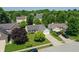 Aerial view showcasing a charming neighborhood with mature trees and well-manicured lawns at 7942 Dillon Pl, Indianapolis, IN 46236