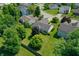 An aerial view of the property showcasing the lawn and mature landscaping of the neighborhood at 7942 Dillon Pl, Indianapolis, IN 46236