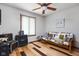 Bedroom is outfitted for music and has a cool multi-tone wood floor at 842 Cheltenham Way, Avon, IN 46123