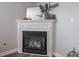 Close up view of the decorative fireplace with seasonal accents at 10443 Ringtail Pl, Fishers, IN 46038