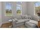 Inviting sitting room with a plush gray sofa, natural light, and comfortable seating at 10655 E 200 S, Zionsville, IN 46077