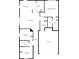 Detailed floor plan showcasing the layout of a two-bedroom house with a kitchen, living room, and garage at 13094 N Etna Green Dr, Camby, IN 46113