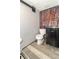 Finished bathroom featuring a toilet, sink, vanity and Harley-Davidson shower curtain at 1514 Bittersweet Dr, Greenfield, IN 46140