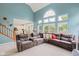 Open floorplan with living room, kitchen, dining area, and large windows with lots of light at 15409 Heath Cir, Westfield, IN 46074