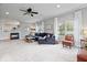 Spacious living room with a fireplace, neutral color palette, and large windows providing ample natural light at 1905 Persimmon Grove Dr, Indianapolis, IN 46234