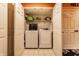 Modern washer and dryer inside a closet space; convenient laundry in the home at 2017 Rhettsbury St, Carmel, IN 46032