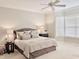 Bright main bedroom with large windows, a ceiling fan, and soft, neutral decor at 2223 Shaftesbury Rd, Carmel, IN 46032