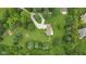 Aerial view of residence showcasing extensive green lawn, driveway, trees, and outdoor space at 2871 Mullinix Rd, Greenwood, IN 46143
